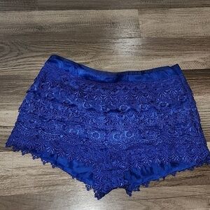 Xtaren Royal Blue Lace Shorts Size Small